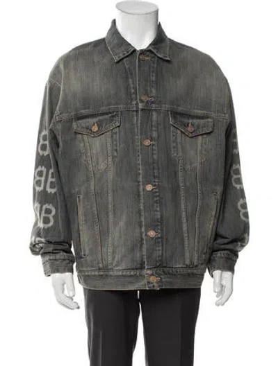 Pre-owned Balenciaga 2023 Bb Trucker Jacket W/ Tags In Gray