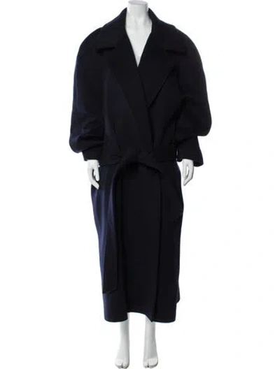 Pre-owned Balenciaga 2023 Cashmere Faux Fur Coat In Blue