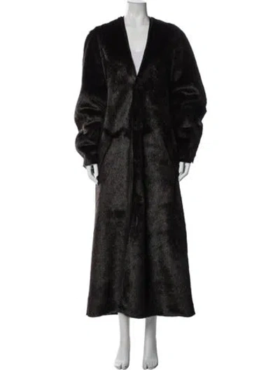 Pre-owned Balenciaga 2023 Faux Fur Coat In Black