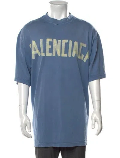 Pre-owned Balenciaga 2023 Graphic Print T-shirt In Blue