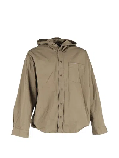 Pre-owned Balenciaga 2023 Hooded Parka Shirt Jacket In Neutral