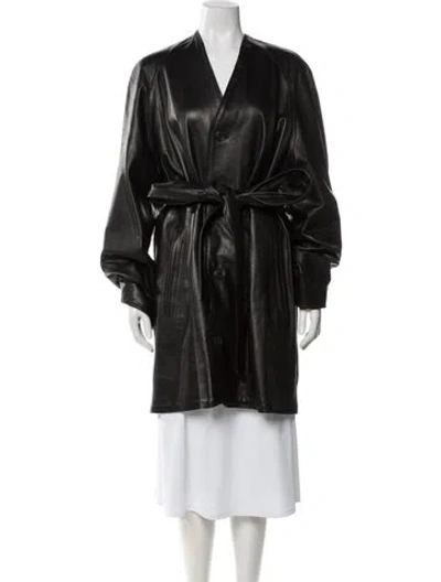 Pre-owned Balenciaga 2023 Lambskin Trench Coat W/ Tags In Green