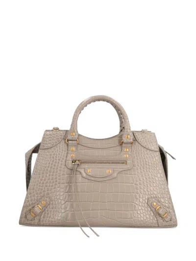 Pre-owned Balenciaga 2023 Le City Handbag In Gray