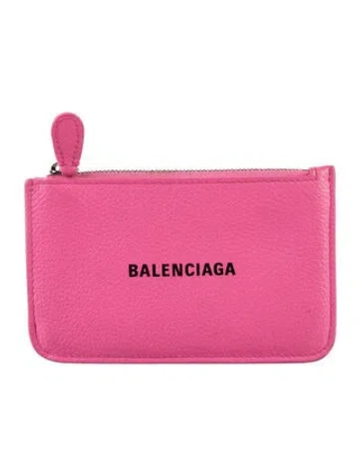 Pre-owned Balenciaga 2023 Leather Card Holder In Pink