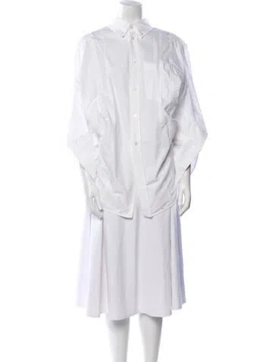 Pre-owned Balenciaga 2023 Mock Neck Tunic In White