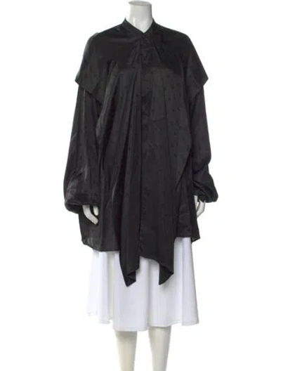 Pre-owned Balenciaga 2023 Patterned Blouse In Black