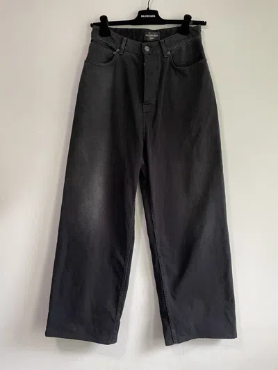 Pre-owned Balenciaga 2023 Runway Baggy Jeans In Black