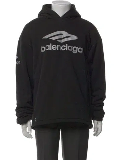 Pre-owned Balenciaga 2023 Signature Logo Hoodie In Black