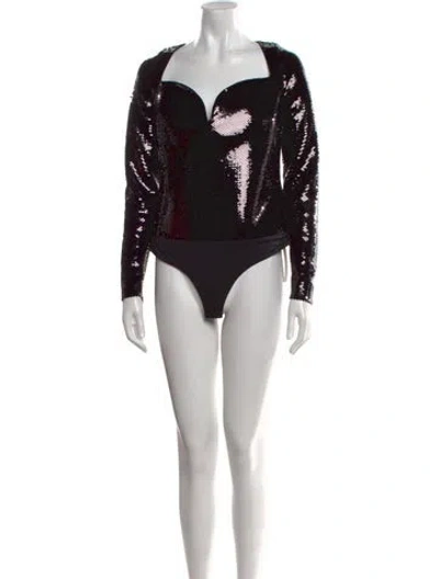 Pre-owned Balenciaga 2023 V-neck Bodysuit In Black
