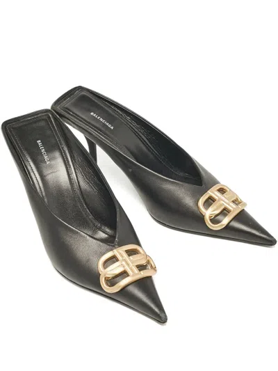 Pre-owned Balenciaga 2024 90mm Knife Bb Mules