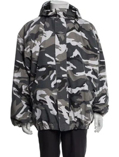 Pre-owned Balenciaga 2024 Camo 'skiwear' 3b Logo Parka W/ Tags In Gray