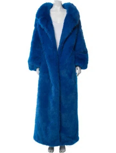 Pre-owned Balenciaga 2024 Faux Fur Coat In Blue