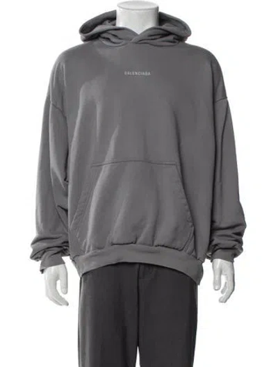 Pre-owned Balenciaga 2024 Graphic Print Hoodie In Gray