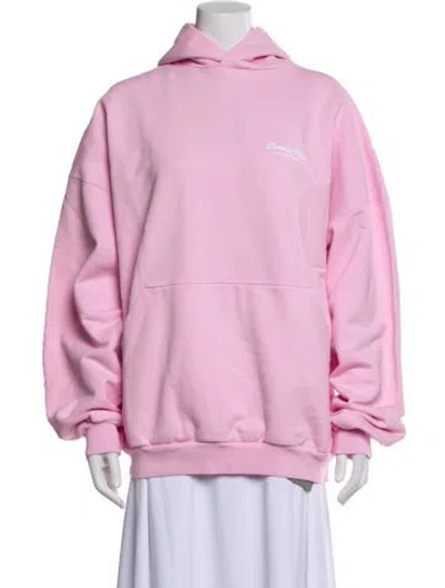 Pre-owned Balenciaga 2024 Graphic Print Hoodie In Pink