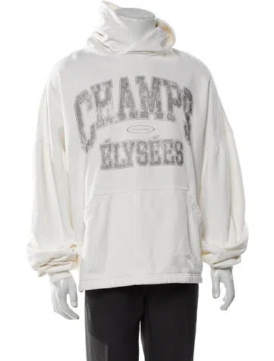Pre-owned Balenciaga 2024 Graphic Print Hoodie In White