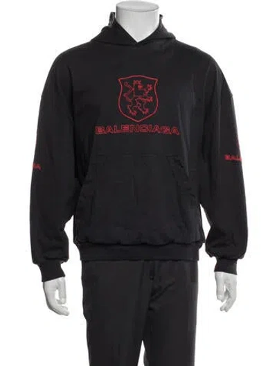 Pre-owned Balenciaga 2024 Lion Crest Hoodie In Black