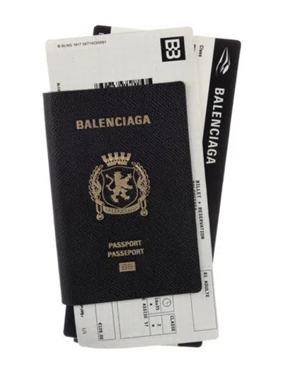 Pre-owned Balenciaga 2024 Passport Bifold Bifold Wallet In Black