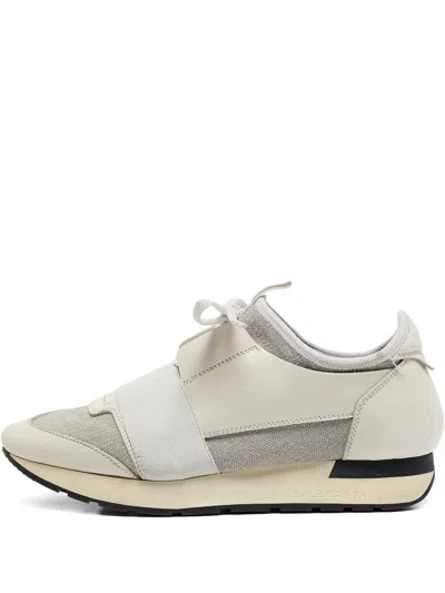 Pre-owned Balenciaga 2024 Race Runner Sneakers In White