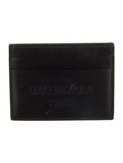 Pre-owned Balenciaga 2024 Signature Logo Card Holder In Black