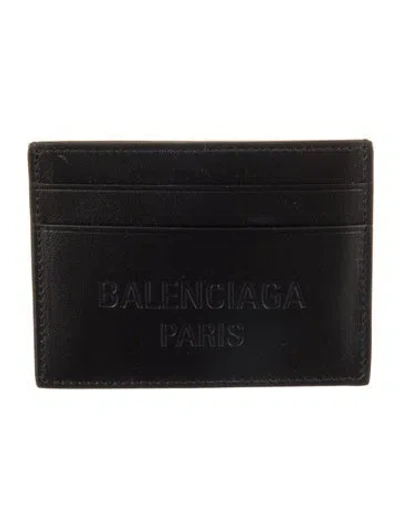 Pre-owned Balenciaga 2024 Signature Logo Card Holder In Black