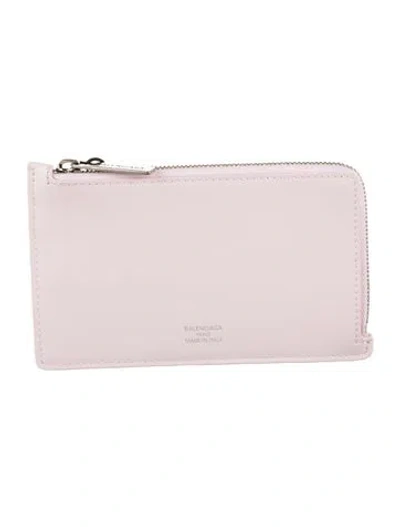 Pre-owned Balenciaga 2024 Signature Logo Card Holder W/ Tags In Pink