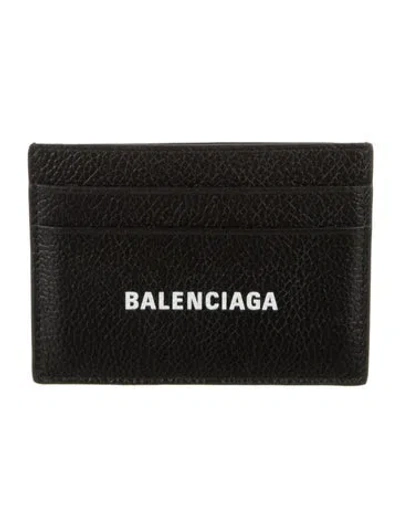 Pre-owned Balenciaga 2024 Signature Logo Compact Wallet In Black