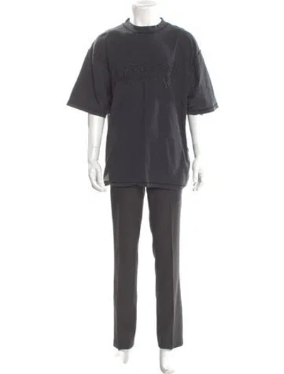 Pre-owned Balenciaga 2024 Signature Logo T-shirt In Gray