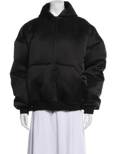 Pre-owned Balenciaga 2024 Silk Bomber Jacket In Black