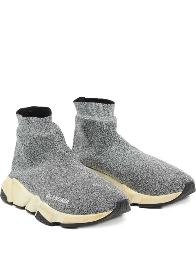Pre-owned Balenciaga 2024 Speed Sneakers In Silver