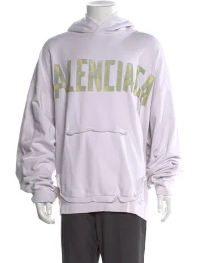 Pre-owned Balenciaga 2024 'tape Logo' Hoodie W/ Tags In White