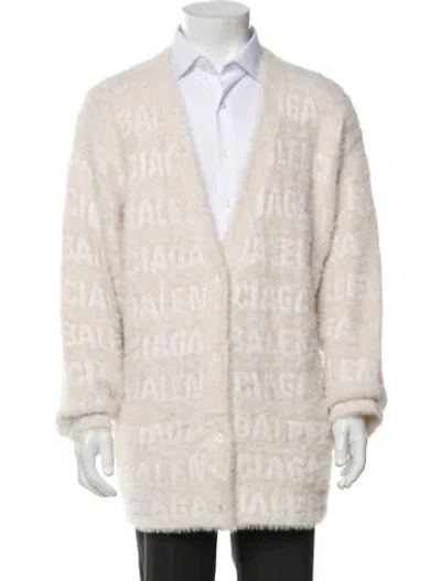 Pre-owned Balenciaga 2024 Wool Cardigan In White
