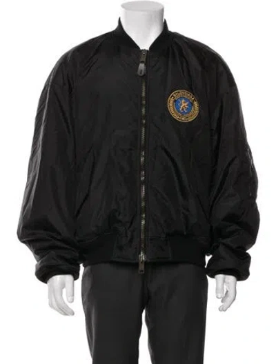 Pre-owned Balenciaga 2025 Graphic Print Bomber Jacket In Black