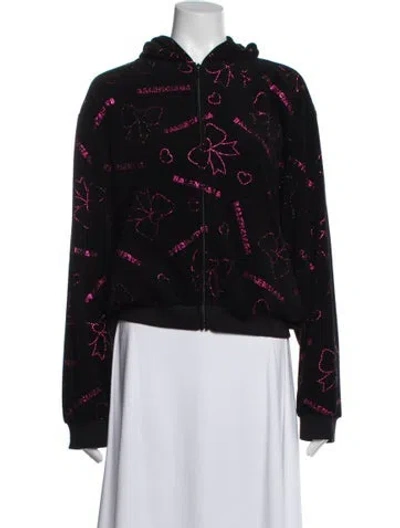 Pre-owned Balenciaga 2025 Graphic Print Bomber Jacket W/ Tags In Black