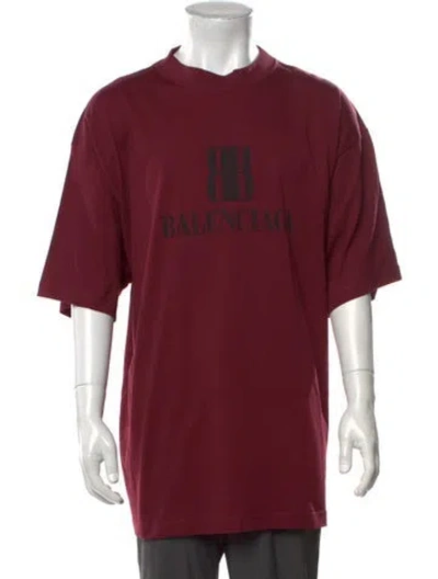 Pre-owned Balenciaga 2025 Graphic Print T-shirt In Burgundy