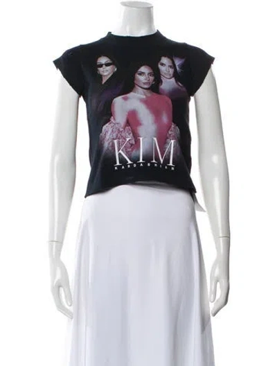 Pre-owned Balenciaga 2025 Kim K Shrunken Tee T-shirt W/ Tags In Black