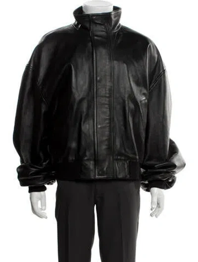Pre-owned Balenciaga 2025 Signature Logo Bomber Jacket In Black