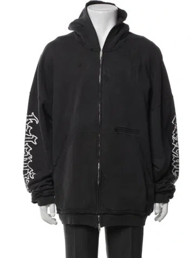 Pre-owned Balenciaga 2025 V-neck Hoodie In Black