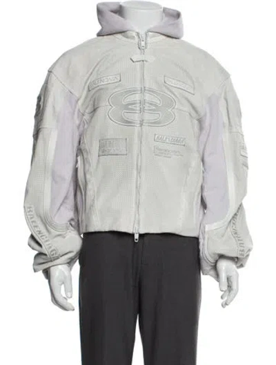 Pre-owned Balenciaga 2026 Hybrid Biker Denim Jacket W/ Tags In White