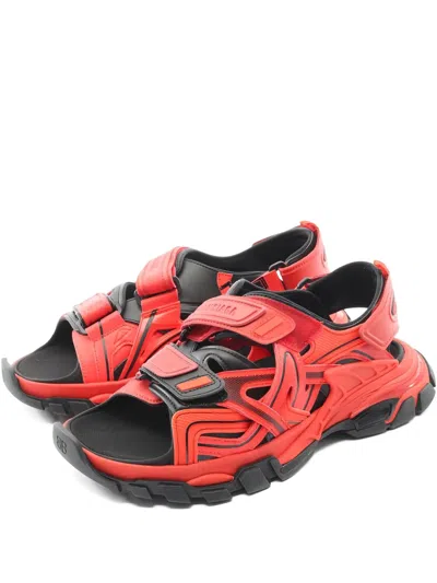 Pre-owned Balenciaga 20s Track Sandals In Red