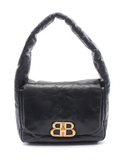 Pre-owned Balenciaga 20th Century Small Calfskin Monaco Sling Shoulder Bag In Black
