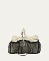Balenciaga 24/7 Medium Washed Canvas And Fishnet Tote Bag In Washed Natblkl Blk
