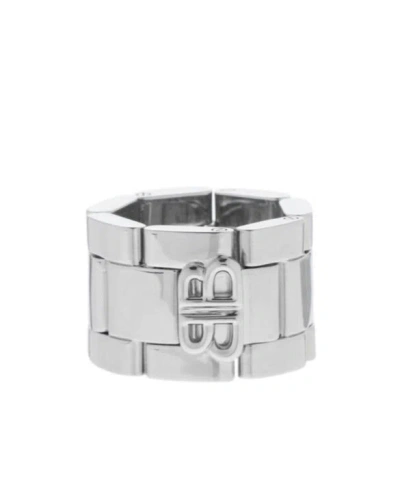 Balenciaga Women's 24/7 Ring In Silver In White
