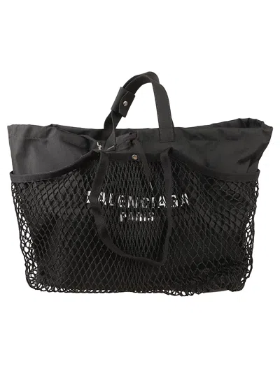 Balenciaga Black 24/7 Large Tote In 1069 Blk/blk/lwhite