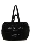 Balenciaga Black Canvas And Mesh Medium 24/7 Shopping Bag