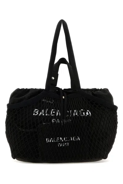 BALENCIAGA BALENCIAGA BLACK CANVAS AND MESH MEDIUM 24/7 SHOPPING BAG