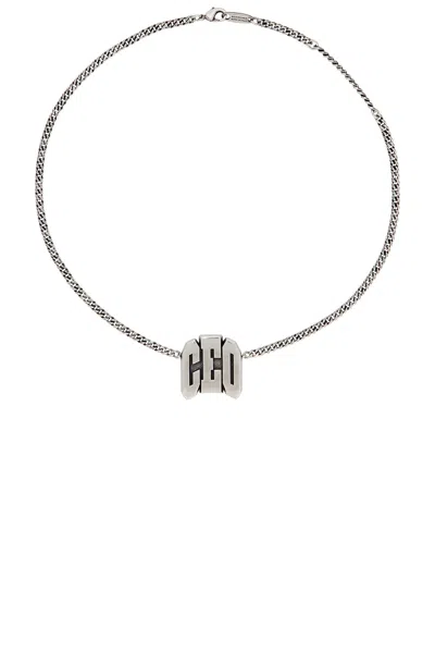 Balenciaga 3 Letter Ceo Necklace In Silver