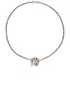 Balenciaga 3 Letter Vip Necklace In Silver