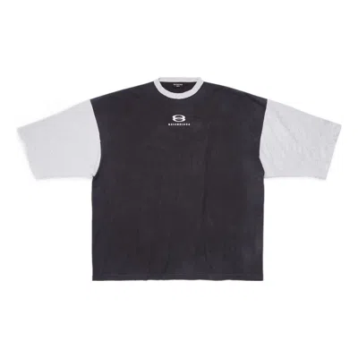 Balenciaga 3/4 Sleeve Logo T-shirt 'washed Black Heather Grey'