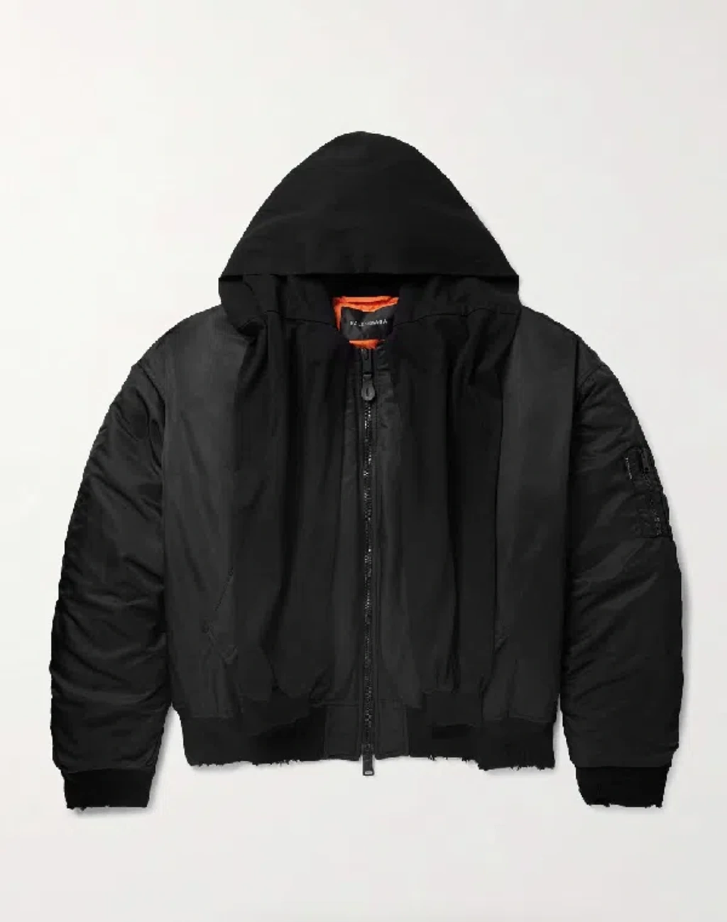 Pre-owned Balenciaga $3900 Incognito Bomber Jacket In Black/orange