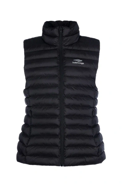 Balenciaga 3b Icon Down Waistcoat In Black